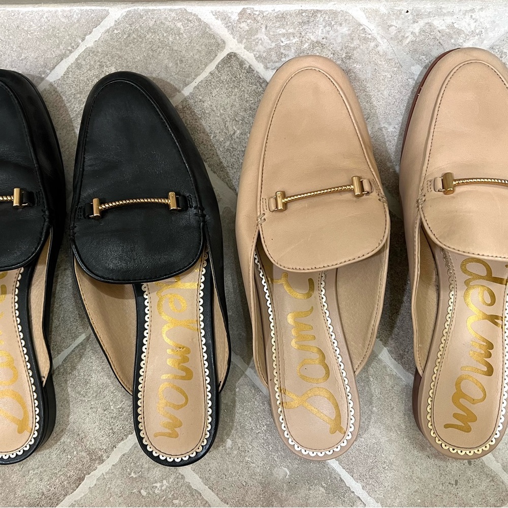 Sam Edelman Leather Loafer Slide Bundle of 2 (Linnie Bit Mule)